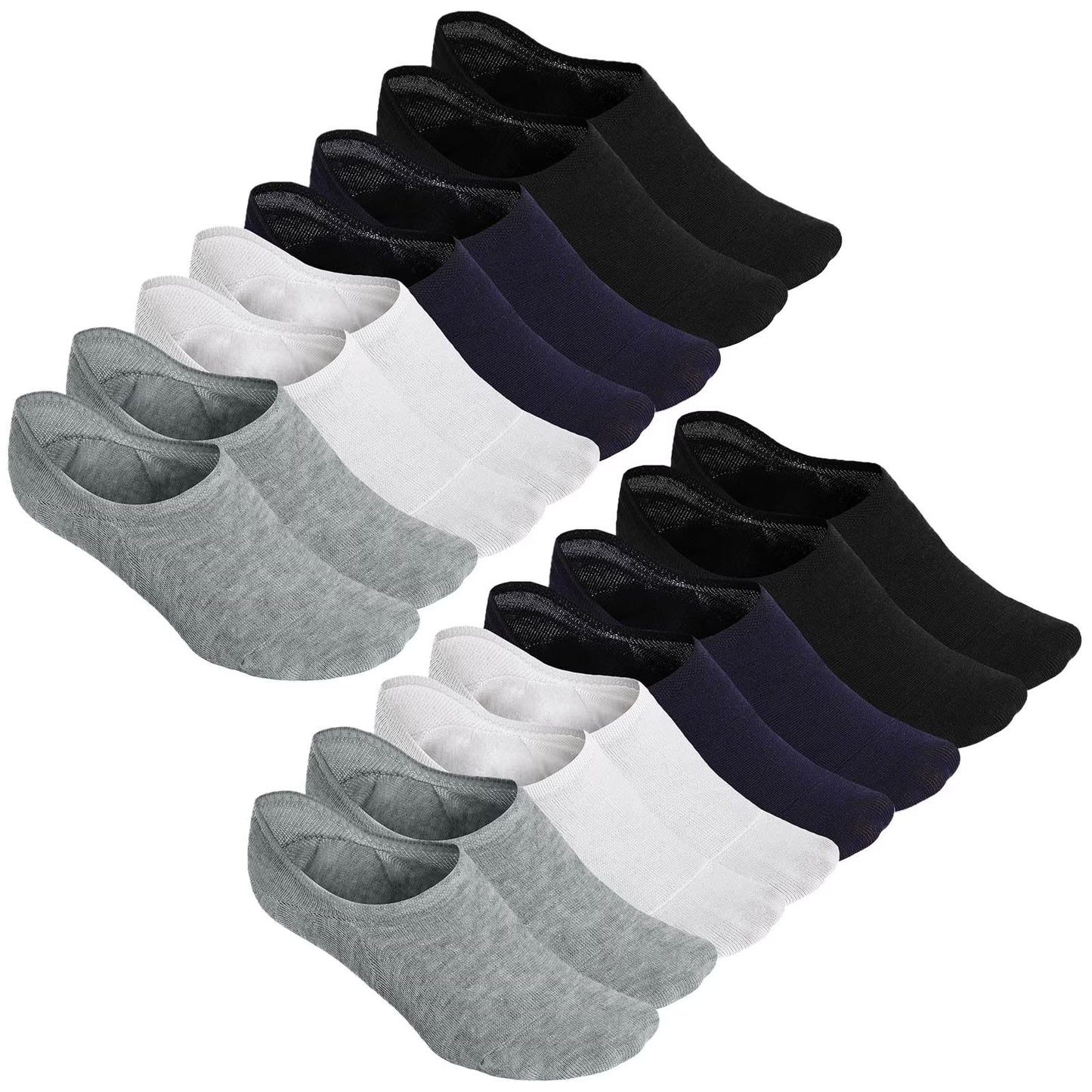 AMITOFO Plain Neutral Colors Cotton No-Show Socks for Women