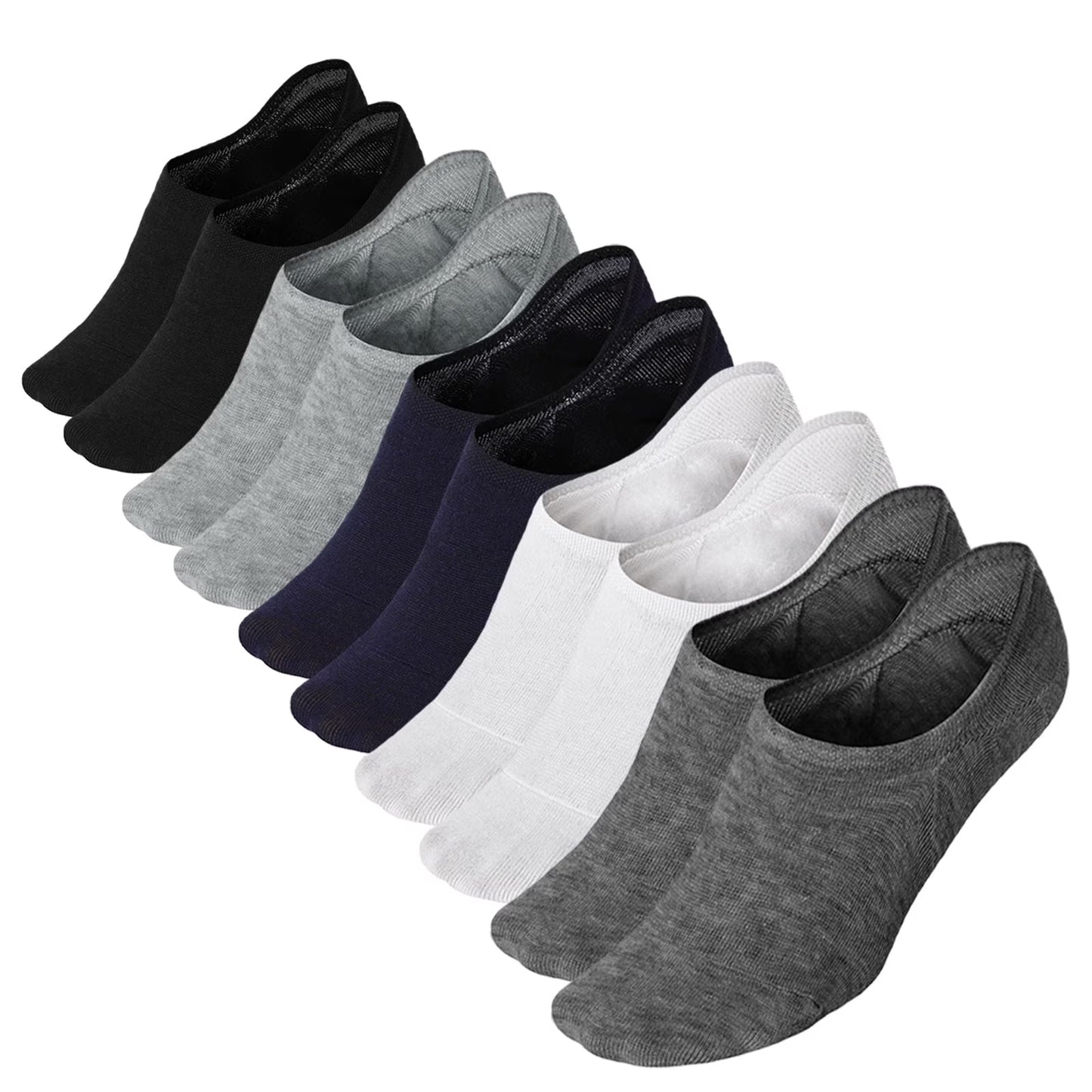 AMITOFO Plain Neutral Colors Cotton No-Show Socks for Women