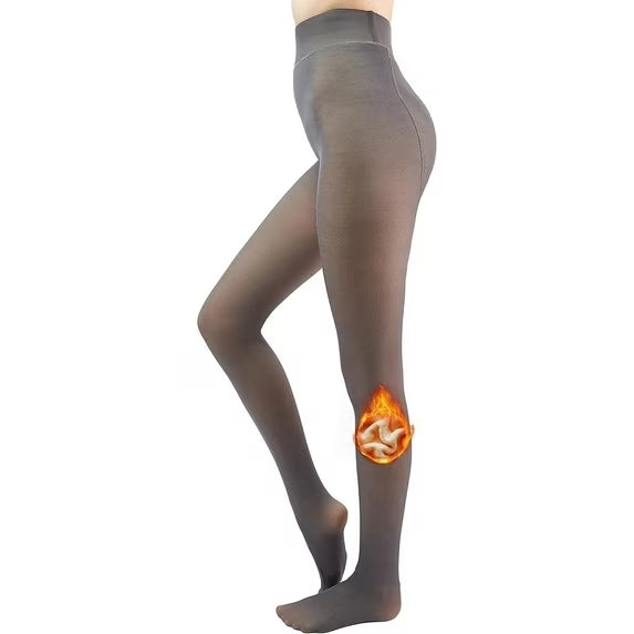 Fleece Lined Tights for Women Plus Size Sheer Pantyhose Fake Translucent Thick Leggings Opaque Tights High Waisted Winter Warm Thermal Stocking