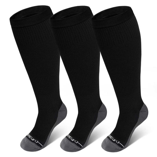 AMITOFO Plus Size Compression Socks Wide Calf for Women Men, 20-30 mmHg Wide Calf Knee High Circulation Socks for Circulation, Recovery & Daily Comfort
