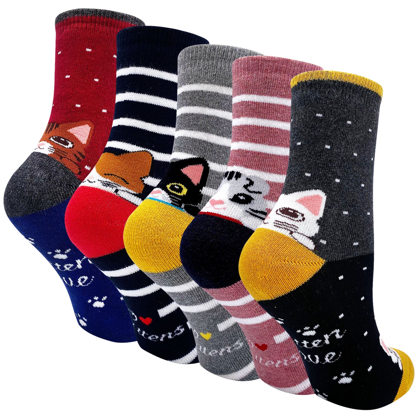 AMITOFO Girls Socks Toddler Kids Thermal Socks Cotton Cute Animal Warm Winter Ankle Crew Socks for 2-11 Years Children Little Boys Girls