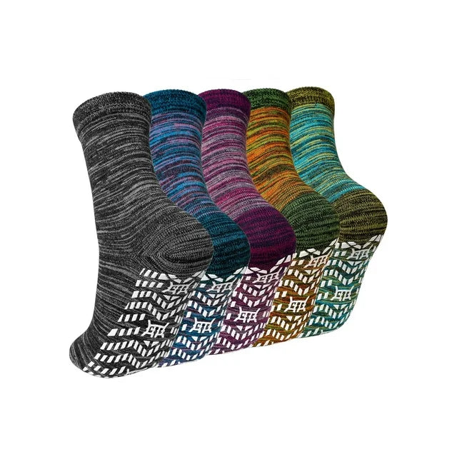 Non Slip Grip Socks - Ideal for Yoga, Pilates, Hospital Use - Men & Women's Crew Sticky Gripper Socks