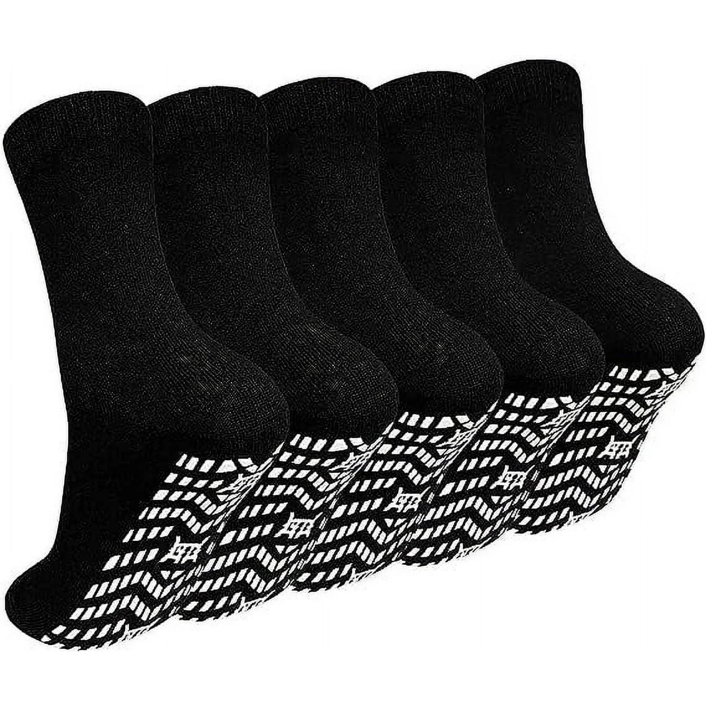 Non Slip Grip Socks - Ideal for Yoga, Pilates, Hospital Use - Men & Women's Crew Sticky Gripper Socks