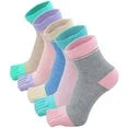 Womens Cotton Toe Socks Colorful Five Finger Ankle Wicking Athletic Running Walking Socks,5 Pairs