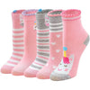 Girls Socks Fashion Novelty Ankle Socks for Kids Cute Unicorn Pattern Cotton Ruffle Crew Socks for 2-11 Years 5 Pair