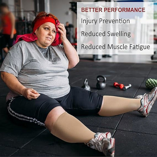 AMITOFO Compression Socks for Women Wide Calf 2 Pairs Plus Size Toeless Compression Socks 20-30mmHg Mens Knee High Support Stockings Open Toe for Medical | Circulation | Nurses | Running | Travel, 4XL