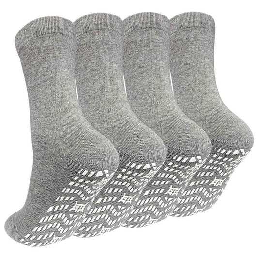 ZFSOCK 5 Pairs Non Slip Grip Socks - Non Skid Socks Ideal for Yoga, Pilates, Hospital Use - Men & Women's Crew Sticky Gripper Socks