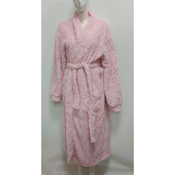 Long Robes for Women, Soft Fluffy Fleece Bath Robe with Front Pocket, Winter Warm Plush Lapel Women's Robes, Adjustable Belt