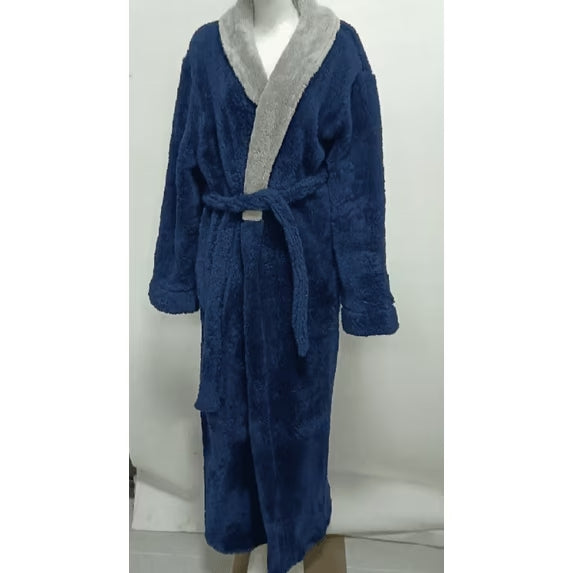 Full-Length Womens Robes, Soft Fleece V-Neck Bathrobes, Plush Long Bath Robe with Side Pocket, Winter Warm Pajamas Gift for Women