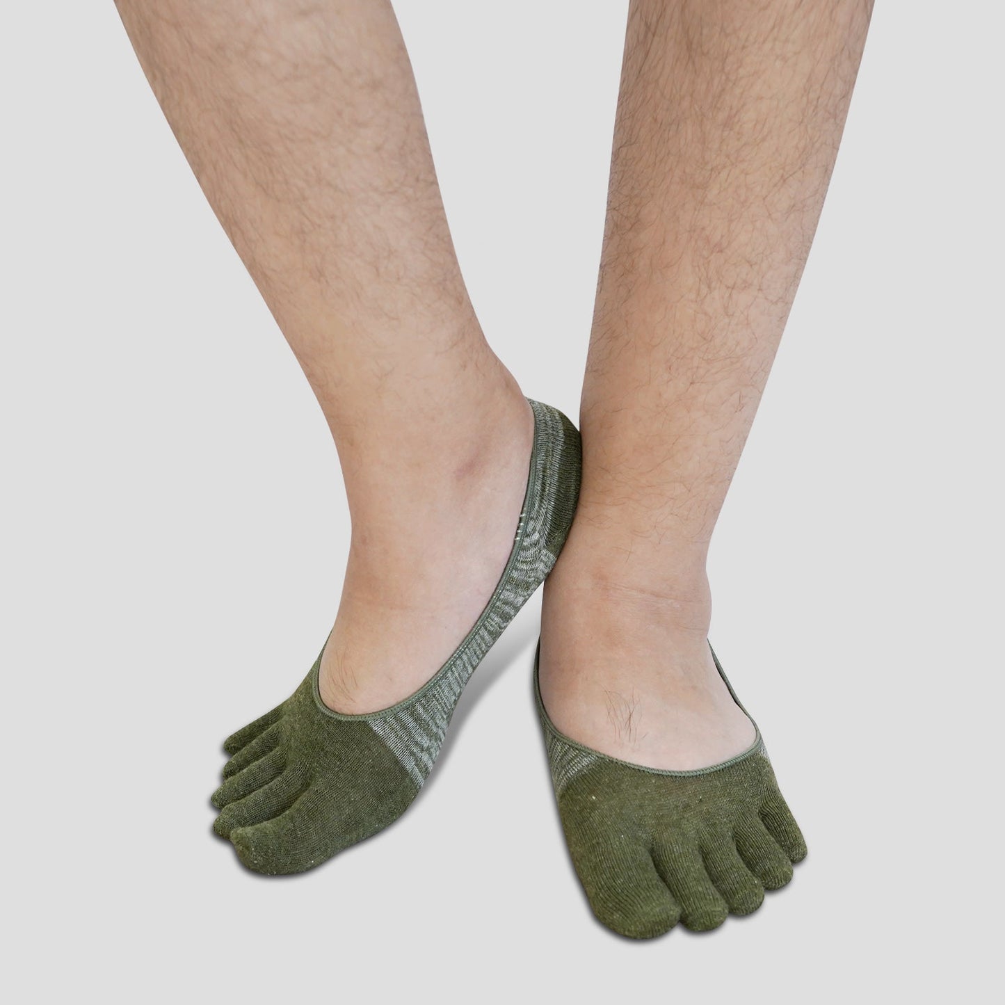 ZFSOCK's 5 Finger No-Show Neutral Colors Anti-Slip Men's Socks - Comfortable and Secure (4 Pairs)