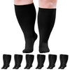 Compression Socks for Women, AMITOFO Wide Calf 6 Pairs Men Women Circulation 20-30mmHg Plus Size Knee High Support Stockings | Circulation | Nurses | Running | Travel