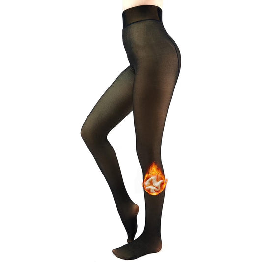 Fleece Lined Tights for Women Plus Size Sheer Pantyhose Fake Translucent Thick Leggings Opaque Tights High Waisted Winter Warm Thermal Stocking