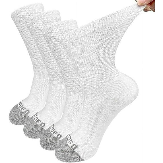 Diabetic Socks for Women, Extra Wide Diabetic Ankle Socks Cotton Non Binding Loose Top Neuropathy Socks, 4 Pairs