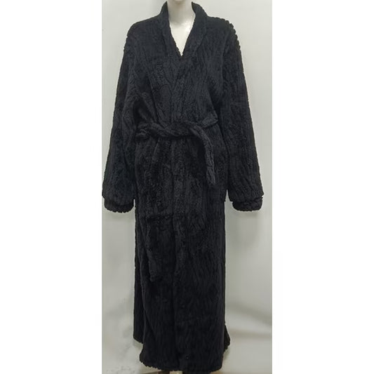 Long Robes for Women, Soft Fluffy Fleece Bath Robe with Front Pocket, Winter Warm Plush Lapel Women's Robes, Adjustable Belt