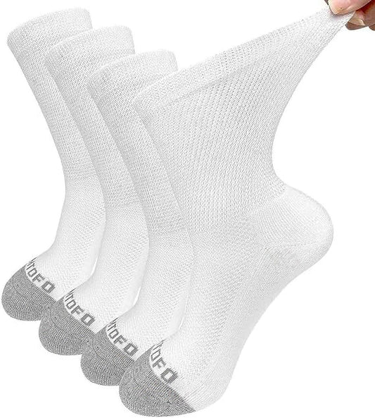 ZFSOCK  Diabetic Socks for Men Women, Extra Wide Diabetic Ankle Socks Cotton Non Binding Loose Top Neuropathy Socks, 4 Pairs