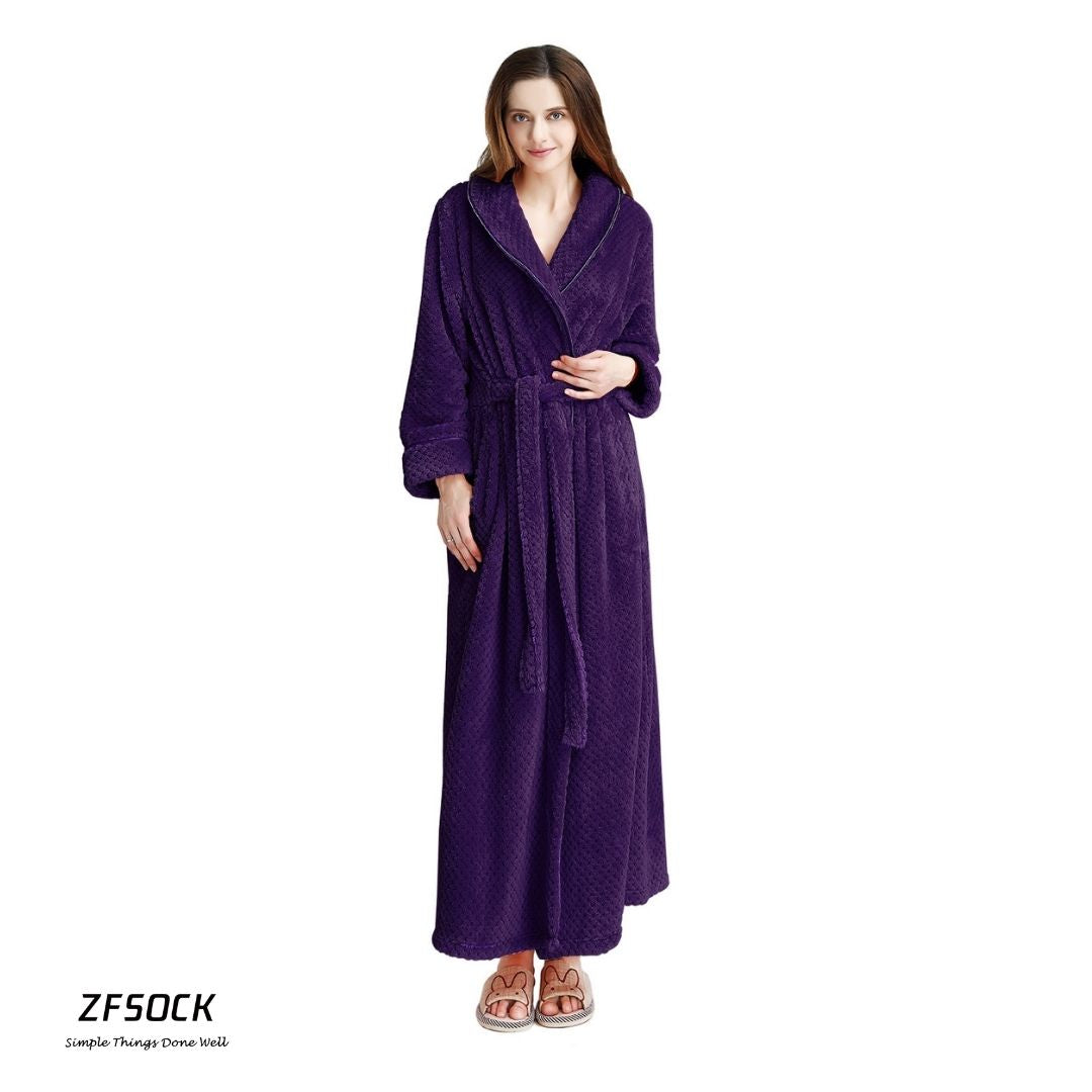 ZFSOCK Classic Thick Comfy Dressing Gown Bathrobe for Men and Women Un ZFSOCK Classic Thick Comfy Dressing Gown Bathrobe for Men and Women Un